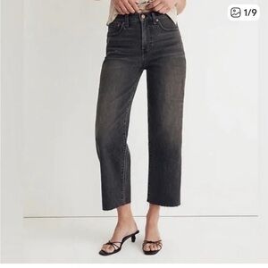 Madewell Black Washed Wide-Leg Jeans